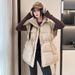 Women's Long Vest Coat With Belt Stand Collar Loose Fit Casual Outerwear For Autumn Winter Fashion Trends_ecoleips.com
