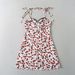 6035-24 Summer New European And American Style Lace Trim Printed Strap Sexy Casual Camisole Dress Short Skirt_ecoleips.com