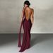 Dulzura One Shoulder Backless Ruched Slim Ribbon Long Dress Women Solid Sexy Elegant Dress Evening Party Club Prom Summer Outfit_ecoleips.com