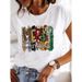 European And American New Year Merry Tree Christmas Gift Plus Size Round Neck Modified Short Sleeve T-Shirt For Women_ecoleips.com