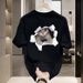 Women's Clothing Cotton T Shirt Short Sleeved Minimalist Design Print Round Neck Trendy Top_ecoleips.com