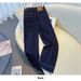 Dark Blue Soft Denim Wide-leg Pants For Women, Spring/autumn 2025 Model, High-waisted, Slimming, Versatile, Loose,_ecoleips.com