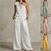 Women's Clothing Women's Sexy Urban Shirt Set Sleeveless Trouser Set For Formal & Casual For Women Two Piece Set_ecoleips.com