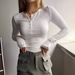 Women’s Clothing New Supply Of Half Button Thread Long Sleeve T Shirt Sexy Hot Girl Slim Outer Wear Women's Clothing_ecoleips.com