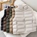 Lightweight Quilted Vest With Stand Collar - Winter Puffer Sleeveless Jacket For Women (Beige/Brown/Khaki/Black/Green, M/L/Xl/2xl)_ecoleips.com