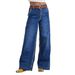 Women's Retro Wide Leg Jeans High Waisted Casual Washed Straight Leg Pants European American Style Spring Autumn Summer Cotton_ecoleips.com