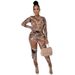 Women's Clothing Plus Size Clothes Chain-Print Plus-Size Women’s Suit Set – Long-Sleeve Slim-Fit Office & Party Outfit_ecoleips.com