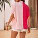 2026 European American Clothing Summer New Fashion Color-blocked Cardigan With Button Collar And_ecoleips.com