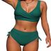 Women's Clothing Swimsuit split bikini solid color hot style high waist swimsuit sexy biki_ecoleips.com