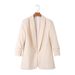 Cross-border Women's Fashion 2024 Spring Autumn New European And American Style Buttonless Pleated Sleeve Slim-fit_ecoleips.com