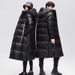 Black Gold Long & Short Down Jacket For Men & Women, Fashionable Hooded Winter Coat, Ultra-Warm Loose Fit Parka With 600 Fill Power, Waterproof_ecoleips.com