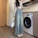 High-Waisted Wide Leg Jeans For Women – Flowy Straight Denim Pants (S-2xl, Dark Blue & Light Blue, Non-Stretch Cotton)_ecoleips.com