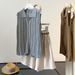 Women's Old Money Style Color Block Striped Sleeveless Knit Top Slim Fit Polo Collar Cardigan New Summer Elegant_ecoleips.com