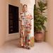 Women's Linen Short-Sleeved Holiday Leisure Suit Fashion Personality European American Style Drawstring_ecoleips.com