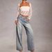 Women's High-Waisted Rhinestone Denim Trousers European American Style Wide Leg Jeans Wholesale Foreign Trade Hot Selling Item_ecoleips.com