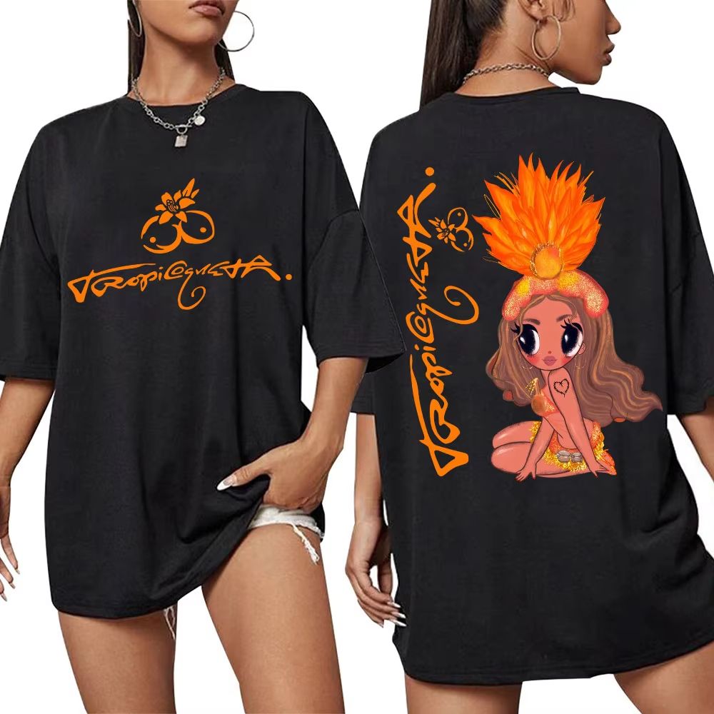 Karol G Tropicoqueta 2025 Album Graphic T-shirt Men Women's Aesthetic High Quality T Shirts Cute Oversized Casual Cotton T Shirt_ecoleips.com