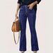 Women's Mid-Waist Stretchy Slimming Jeans 2026 Spring Style European American Cross Border Slightly Flared Casual Denim Pants_ecoleips.com