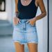 2022 Summer European And American Internet Celebrity Same Style High Waist Ripped Washed Frayed Edge Denim_ecoleips.com