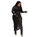 Women's Sexy Mesh & Lace Jumpsuit Skirt Set – Long Sleeve Bodycon Romper With High Slit & Sheer Panels (S-XXL, 3 Colors)_ecoleips.com