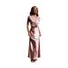 Women's new satin solid color V-neck sexy fishtail skirt wedding party long dress dress_ecoleips.com