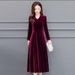 Cross-border High-end Velvet Stylish Autumn And Winter For Mothers, Cheongsam-style, Tummy-concealing, Elegant,_ecoleips.com