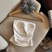 Puppy Embroidered Camisole For Women With Pads, Thai Style Spicy Girl Off-Shoulder Tube Top, Summer Chest Wrap_ecoleips.com