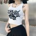 Women's Punk Nightclub Cropped Tank Top Gothic Street Style Print Summer Suspender Top European And American Trend Sexy_ecoleips.com