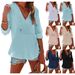 Women's Sporty Long Sleeve Hoodie V Neck Shirt Top With Pockets For Summer Amazon Beach Cover Up Casual Loose Fit Blouse_ecoleips.com