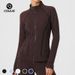 Women's Long Sleeve Sports Top Slim Fit Stand Collar Double Zipper Yoga Wear Jacket For Autumn Winter Outdoor Fitness_ecoleips.com