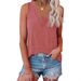 2026 Women Cute V Neck Sleeveless Waist Cinched Casual Basic Vest_ecoleips.com