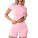 Modal Cotton Lounge Set For Women - Stretchy Short Sleeve Tee And Shorts Comfy Outfit Versatile Two-Piece Design_ecoleips.com