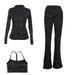 Women’s Flare-Leg Jacket & Y-Back Bra 3-Piece Set – Seamless Gym-to-Street Outfit For Yoga, Running & Lounge_ecoleips.com
