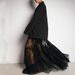 K Sexy Lace See-through High-waisted Black Midi Skirt For Women; Fashionable Mesh Long Dress._ecoleips.com