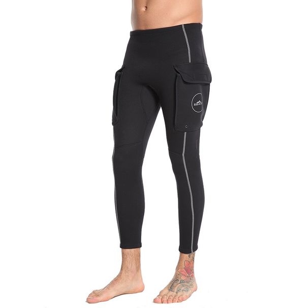 Aria Basics Shark Bart 3MM Men's Cold-Proof Thermal Diving Suit Snorkeling Sun-Protective Long Swimming Pants Swimwear_ecoleips.com