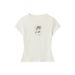 HeyHenry Women's Slim Fit T-Shirt Bear Print Short Sleeve Double-Stitched Neckline Casual Cropped Top for Daily Wear_ecoleips.com
