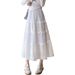 White Cake Skirt Women's Spring And Summer New Style Skirt Gentle Style Small Mid Length Skirt High Waist Temperament Elegant Skirt_ecoleips.com