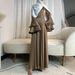 Women's Clothing Diamond Stripe Big Trumpet Sleeve Long Connecting Skirt Long Skirt Robe_ecoleips.com