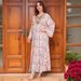Women's Clothing Robe Muslim Dress Sequin Embroidery V Neck Trumpet Sleeve Loose Long Skirt Female_ecoleips.com