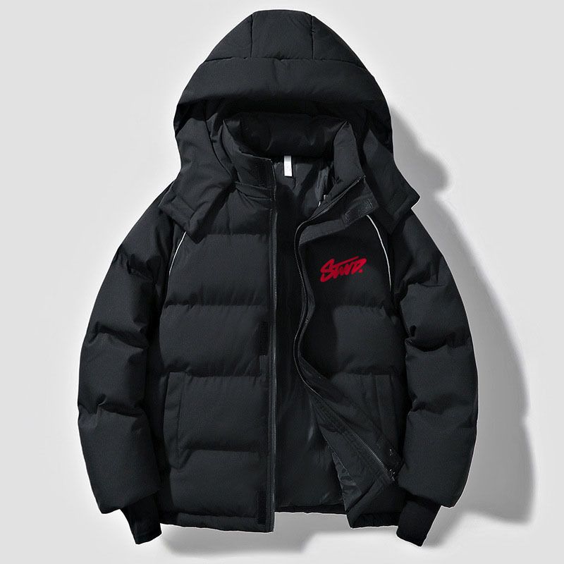 Unisex Retro Puffer Jacket, Oversized Quilted Hooded Coat, Thickened Winter Parka For Men & Women_ecoleips.com