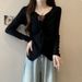 girl Pleated Thickened Three-Dimensional Flower Long Sleeve Sweater Autumn Winter Knitted Design New Slim Fit Slimming Base_ecoleips.com