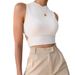 Women's Backless Crisscross Strap Bow Top Sleeveless Pullover round Neck Sweet Style for Winter 2024_ecoleips.com