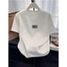 Women's Slim-Fit Pure Cotton Short Sleeve T-Shirt – Structured Shoulder, Vertical Stripe Design, Lightweight & Breathable For Spring & Summer_ecoleips.com