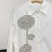 Luxury Beaded Long-Sleeve Blouse – Elegant Floral Diamond Button Shirt For Women (White/Black/Green, S/M/L)_ecoleips.com
