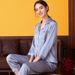 100% Mulberry Silk Pajamas Women Summer Winter Spring Long-sleeved Two-piece Couple Home Service Silk Pajamas For Lady_ecoleips.com