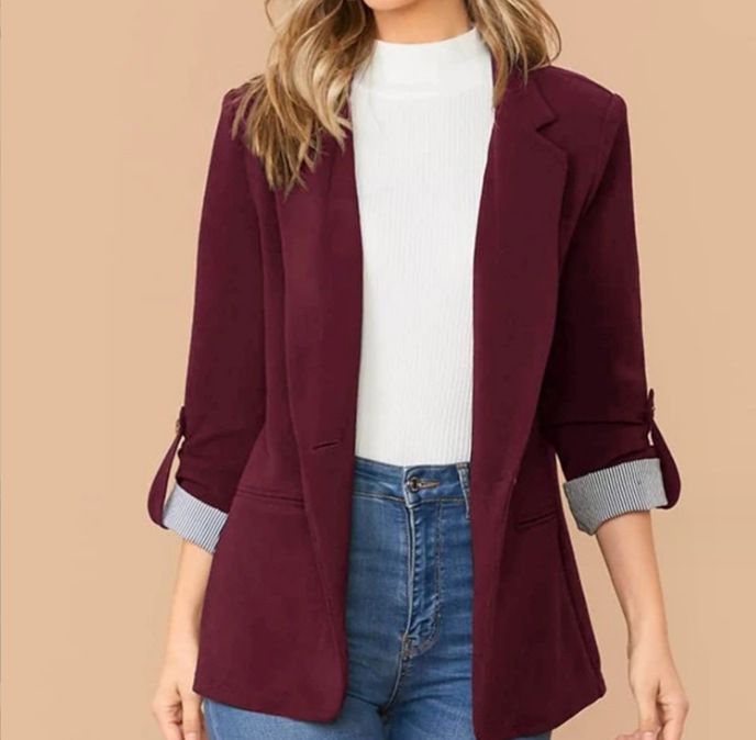 Elegant Autumn Winter Blazer With Lapel Collar & Slim Fit For Women - Stylish Office & Casual Wear_ecoleips.com
