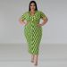 Women's Clothing Plus Size Women's Button Down Cardigan Plaid Short Sleeved Long Dress Style Collar For Formal & Casual For Women_ecoleips.com