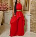 C8534P With Belt, Cross-border Summer Fashion Two-piece Set, Sleeveless Backless Irregular Long Skirt Wide-leg Pants,_ecoleips.com