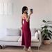 Hollow Out Slit Strappy Bodycon Maxi Dress Summer Solid Color Slim Fitting Long Party Dress For Women_ecoleips.com