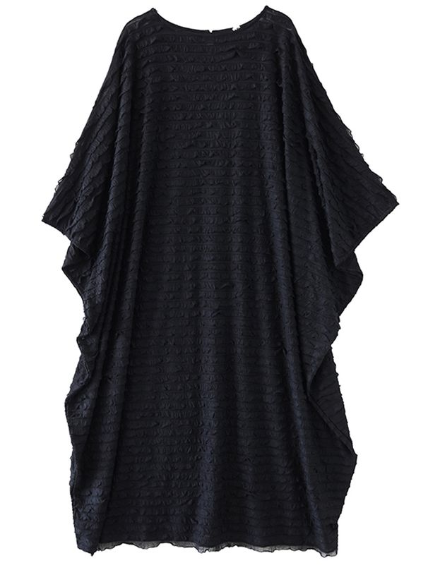 2026 Summer New Oversized Black Vintage Dresses For Women Short Sleeve Loose Casual Long Femme Dress Fashion Elegant Clothing_ecoleips.com