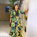 Women's Clothing Plus Size Clothes"Elegant Print Dress With Rhinestone & Beaded Details - Flowy Full Skirt For Women, Tribal & Boho Style, Summer_ecoleips.com